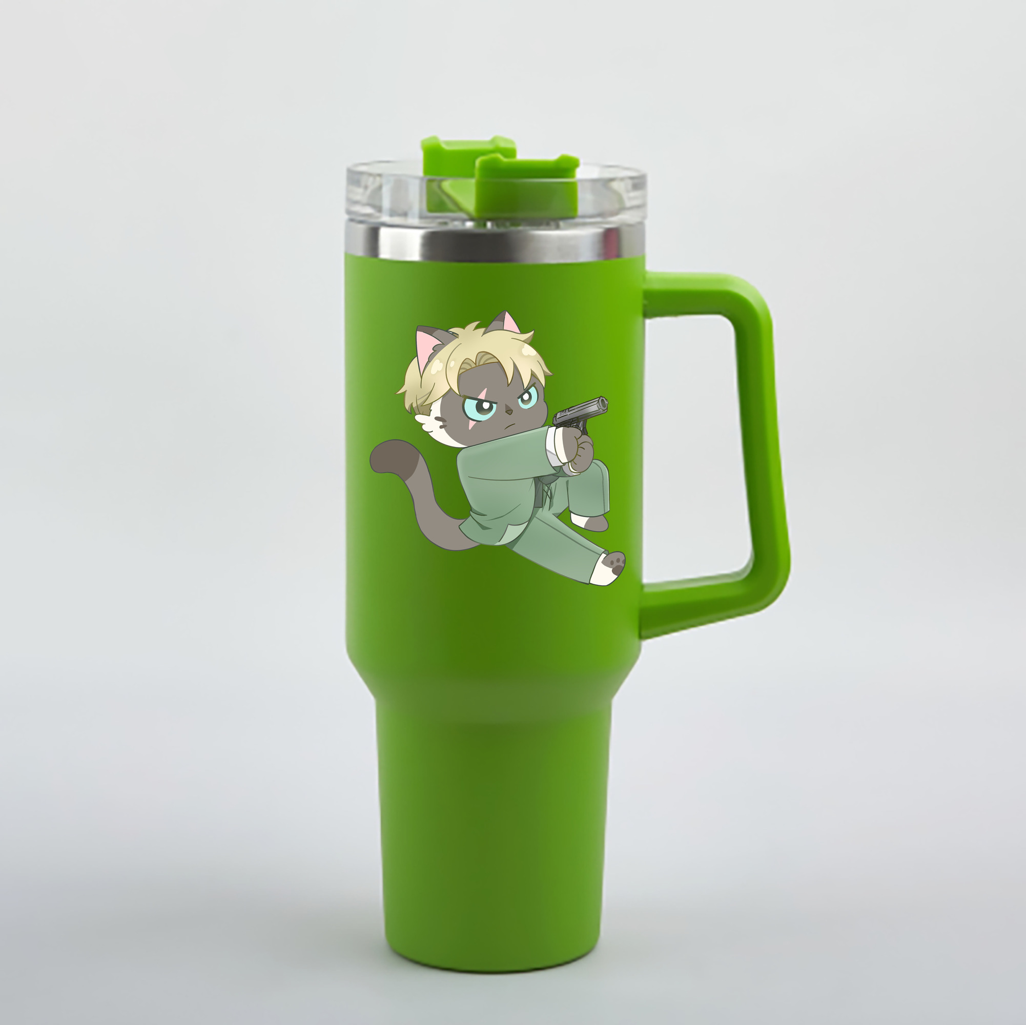 （画像用） SPY×FAMILY间谍家家酒 1200mL車用タンブラー - クリスタルステッカー（プラスチックストロー付き）